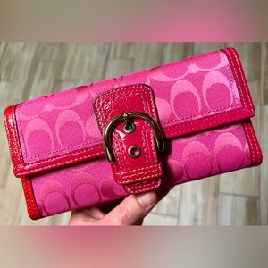 Hot Pink COACH Wallet Clutch